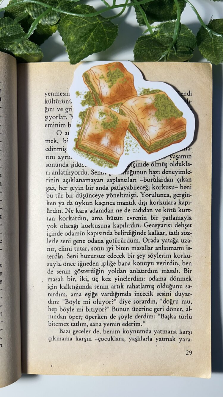 Baklava mıknatıslı kitap ayracı