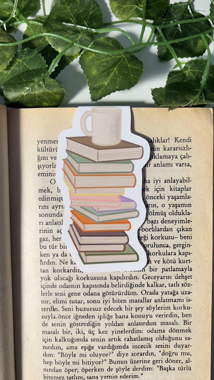 Kitap kahve mıknatıslı kitap ayracı