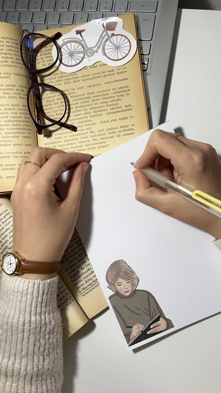 Yazı Temalı Notepad Çek Kopar Defter, Tutkallı Bloknot, A5, Çizgisiz Defter
