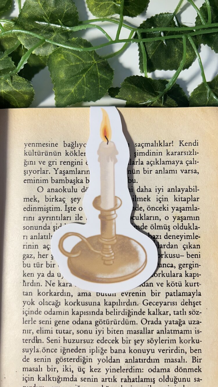 Mum mıknatıslı kitap ayracı