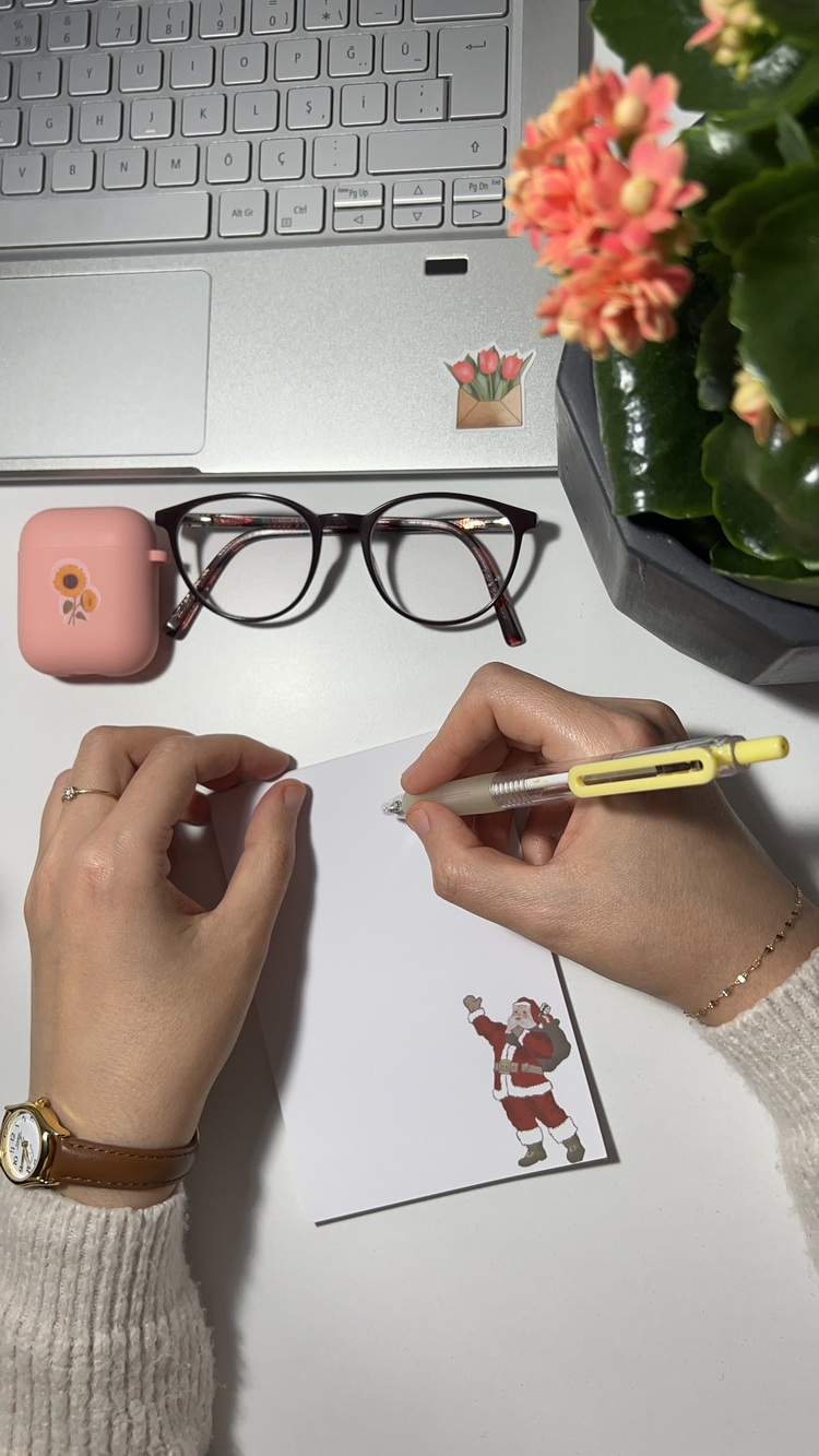 Noel baba temalı notepad /Çek kopar not defteri, A6 boyutu, 40 sf., Tutkalla birleştirilmiştir.