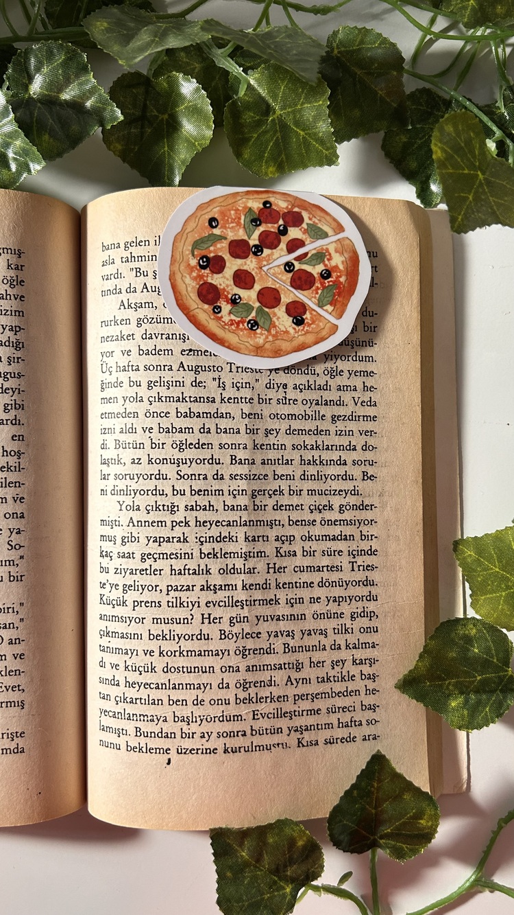 Mıknatıslı Pizza kitap ayracı, Magnetli kitap ayracı, Manyetik kitap ayracı