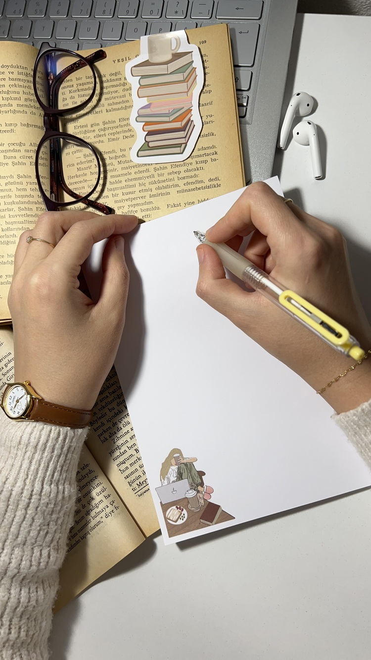 Kahve ve iş temalı notepad/memopad