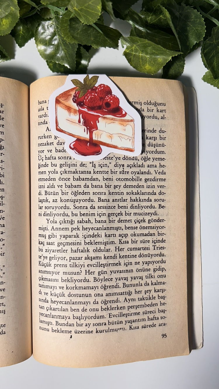 Cheescake temalı mıknatıslı kitap ayracı