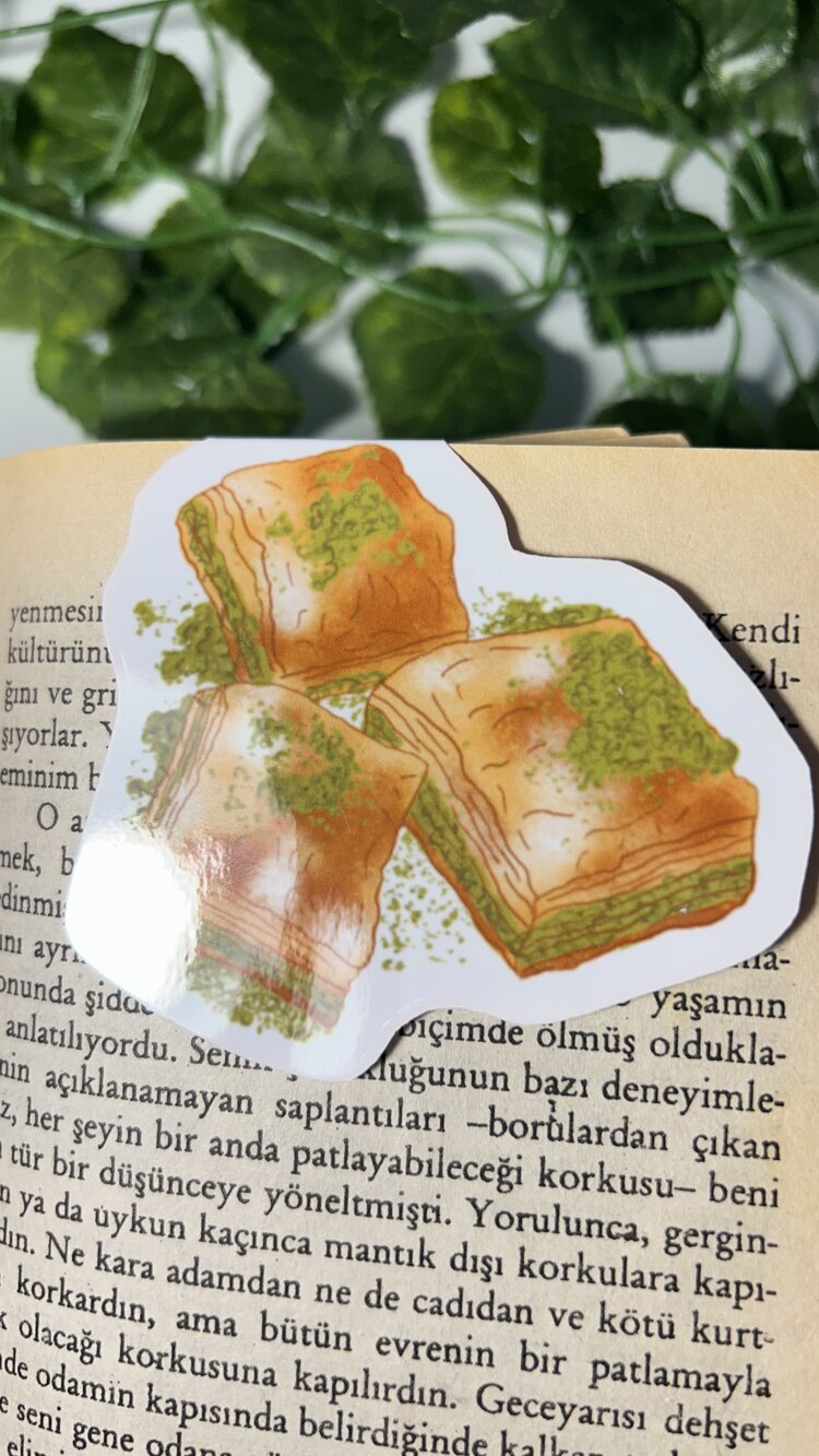 Baklava mıknatıslı kitap ayracı