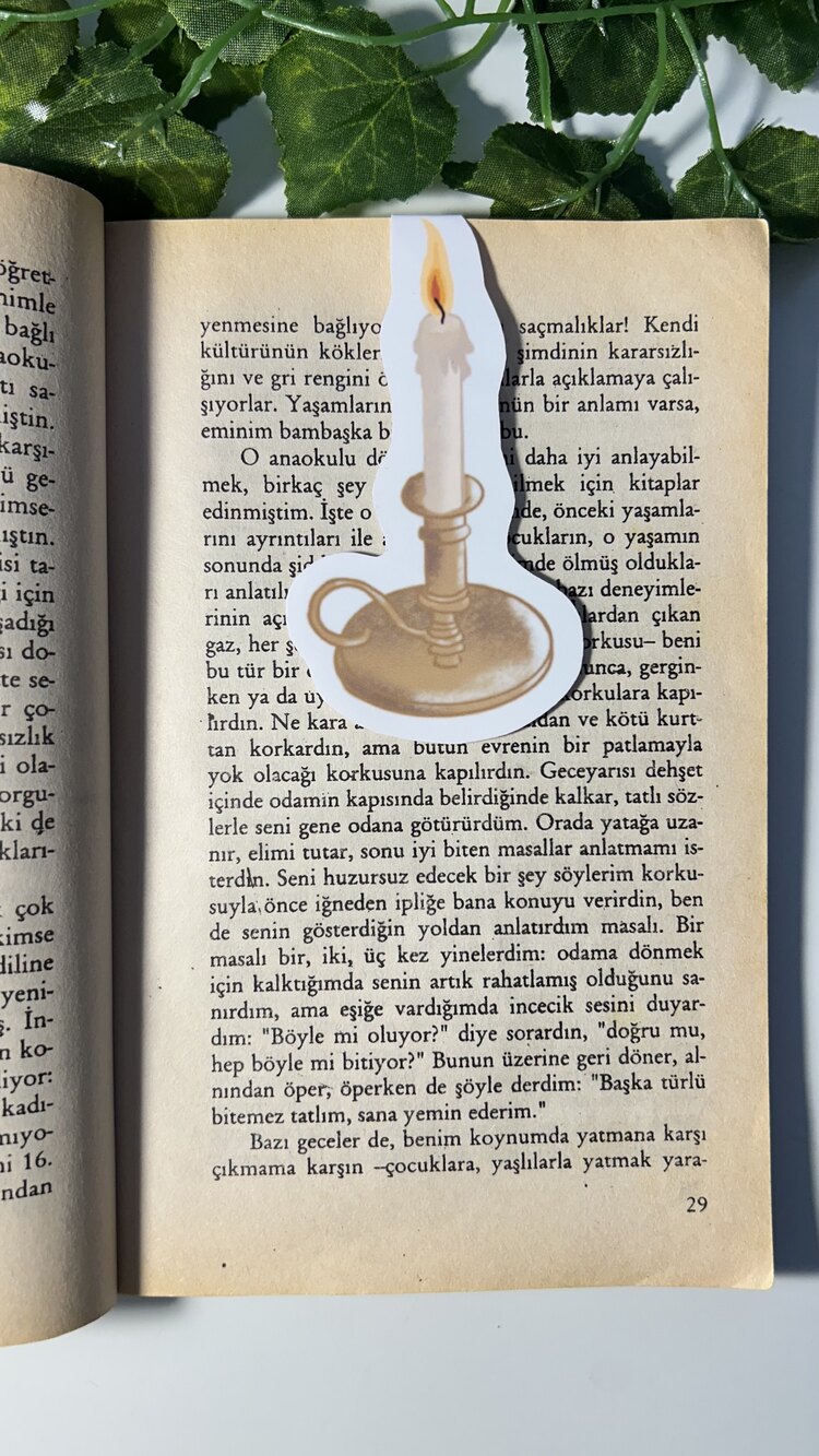 Mum mıknatıslı kitap ayracı