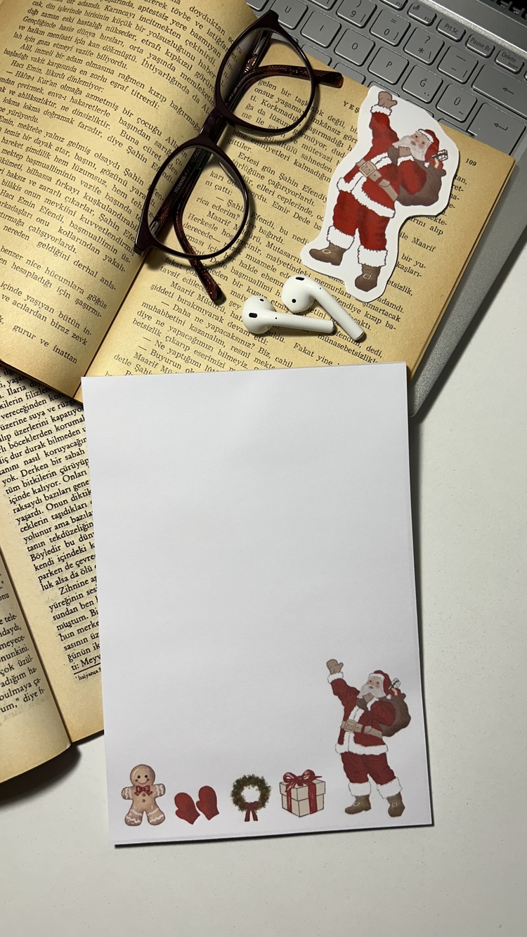 Noel ve yeni yıl temalı notepad