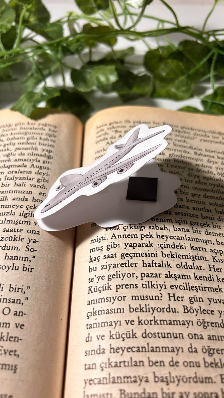 Mıknatıslı Uçak kitap ayracı, Magnetli kitap ayracı, Manyetik kitap ayracı