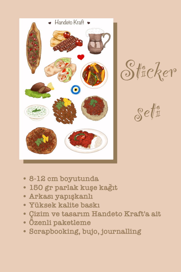 Türk yemeği sticker seti no:2