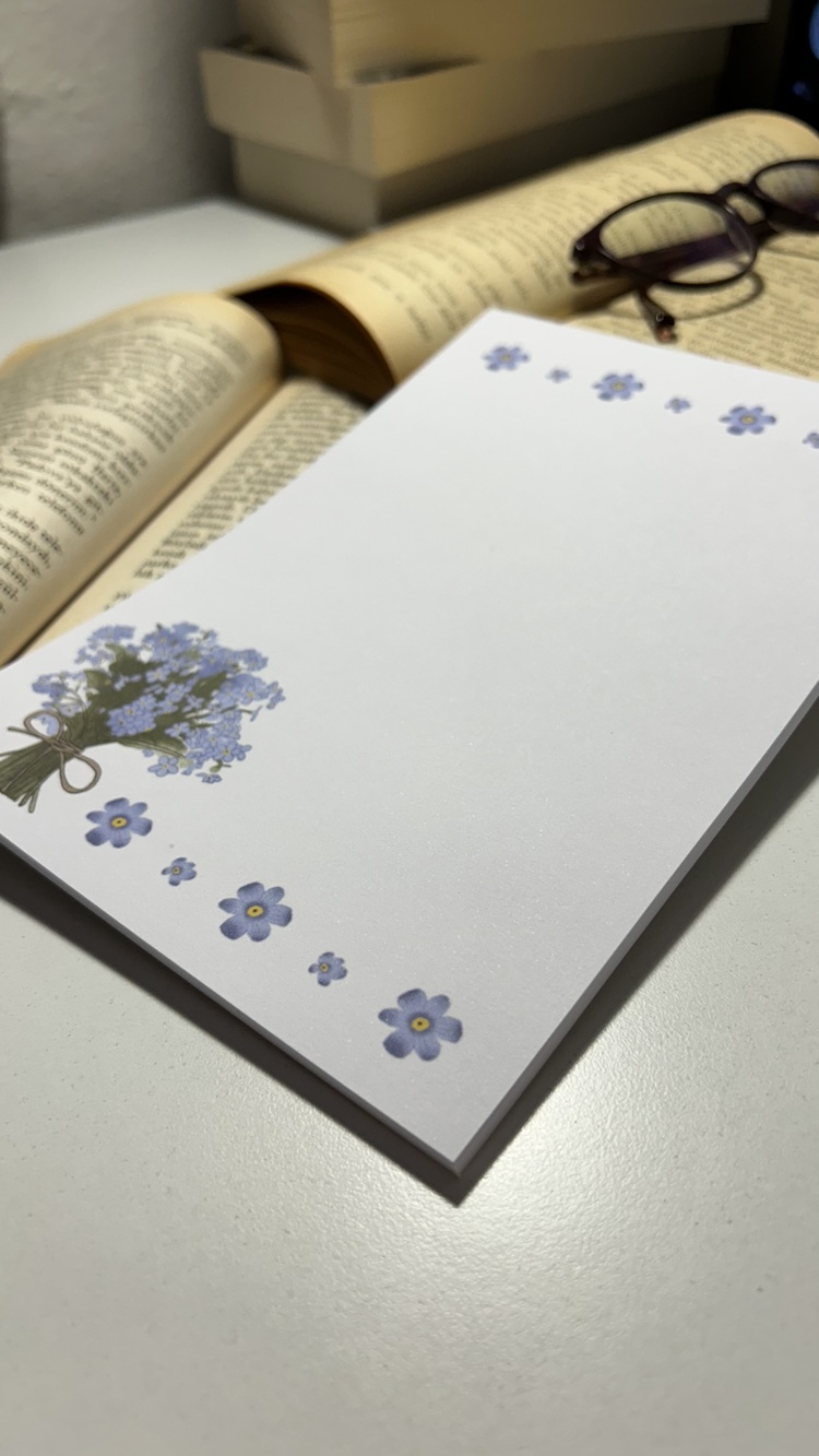 Mor çiçek notepad/memopad
