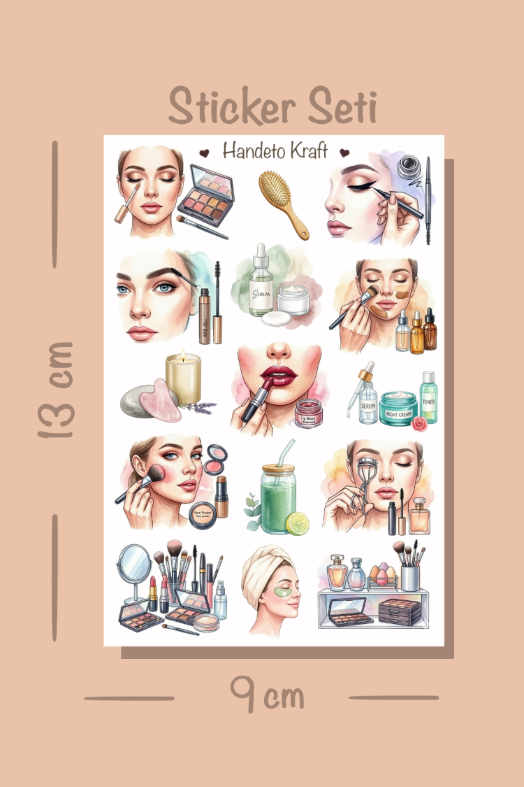 4'lü Clean Girl Sticker Seti, Planner Etiket, Çıkartma, Ajanda Sticker, Journal Sticker