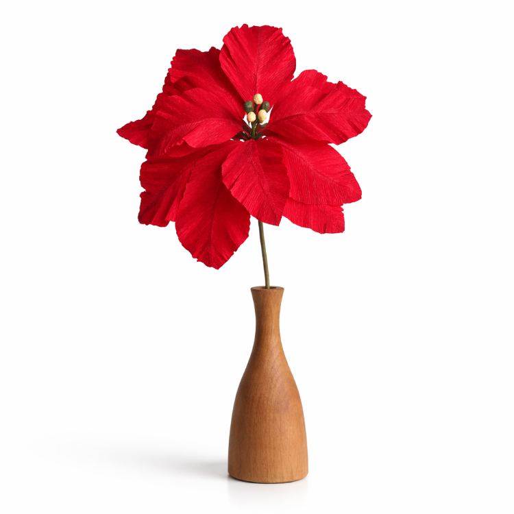 Poinsettia El Yapımı Kağıt Çiçek