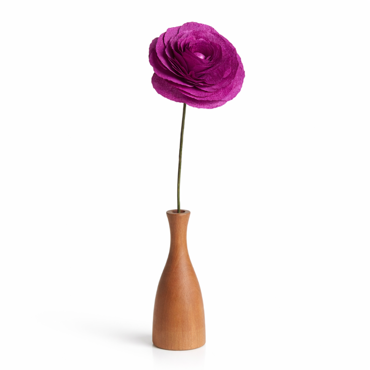 Mor Ranunculus El Yapımı Kağıt Çiçek