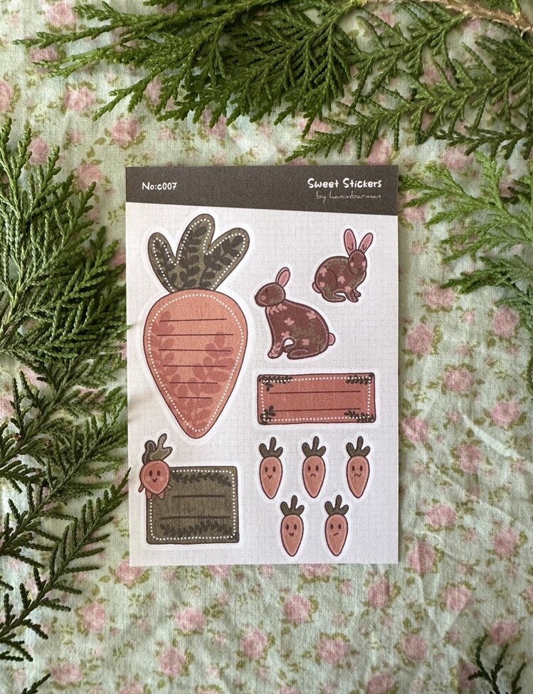 Havuç Temalı Planlayıcı Sticker Seti