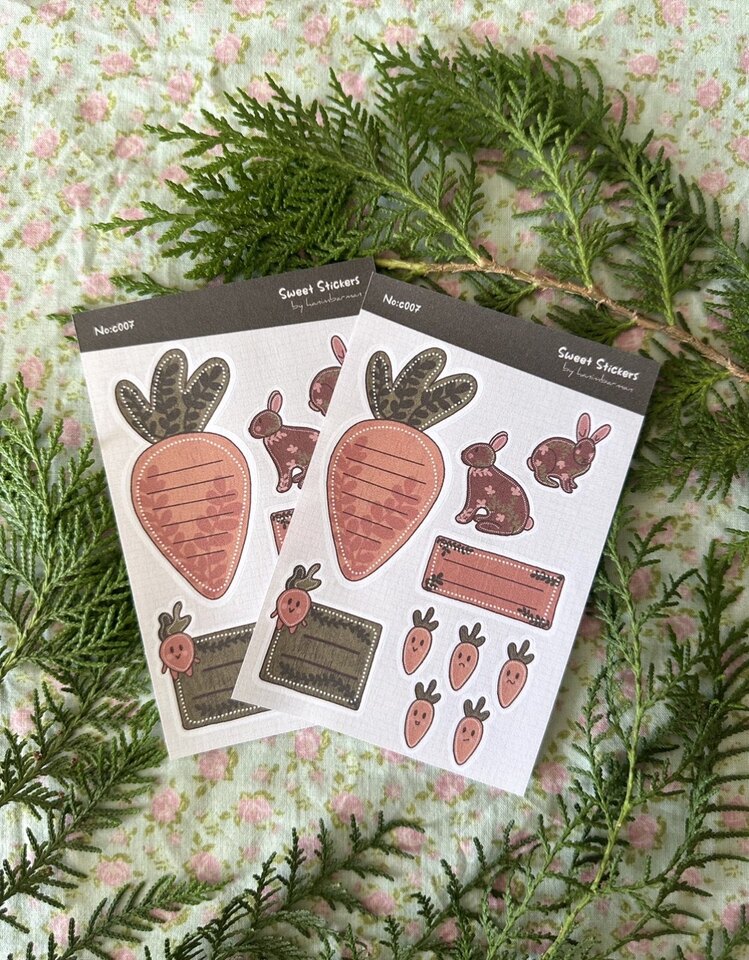 Havuç Temalı Planlayıcı Sticker Seti