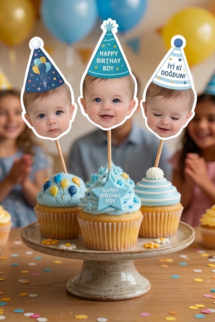 Birthday Boy Cupcake Süsü