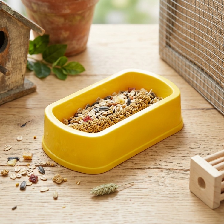 Plastik Kuş ve Hamster Yemlik Mama Kabı Oval Su Kabı 10lu Paket