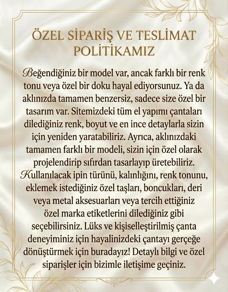Hayalinizdeki Çantayı Birlikte Tasarlayalım!