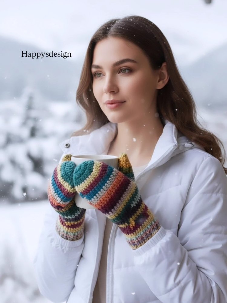 Örgü yün eldiven