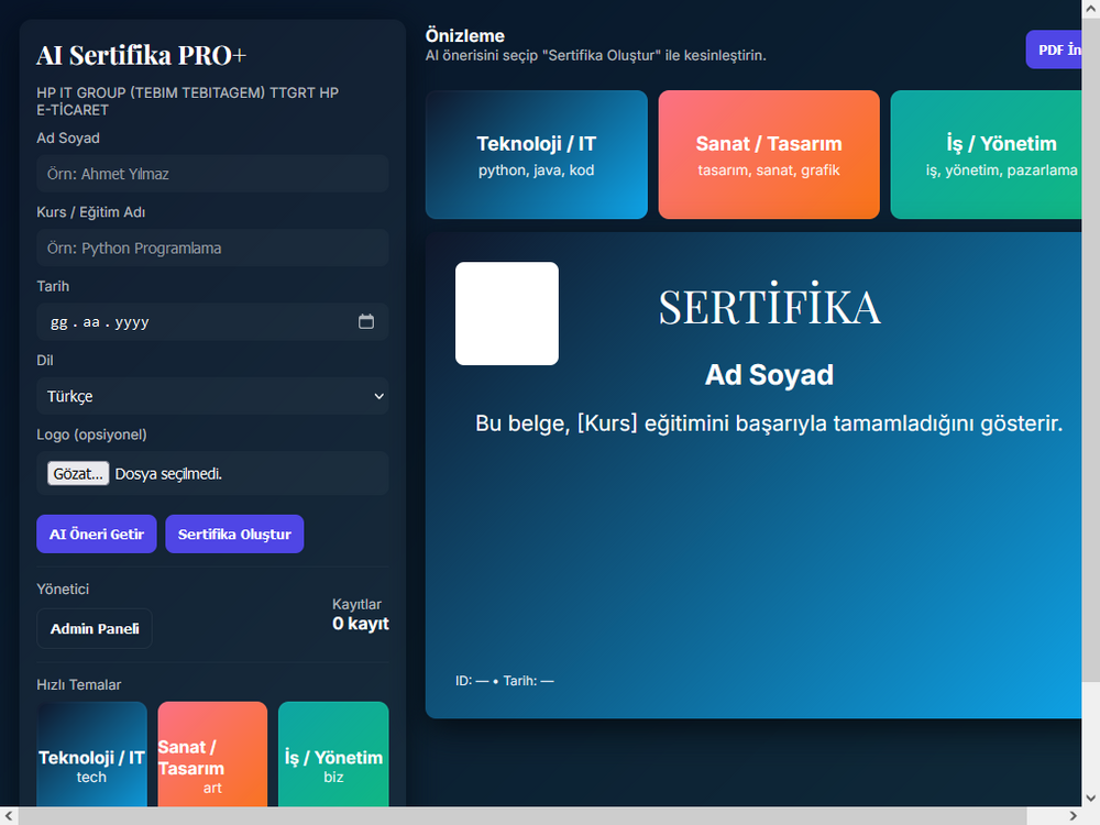 AI Sertifika PRO+