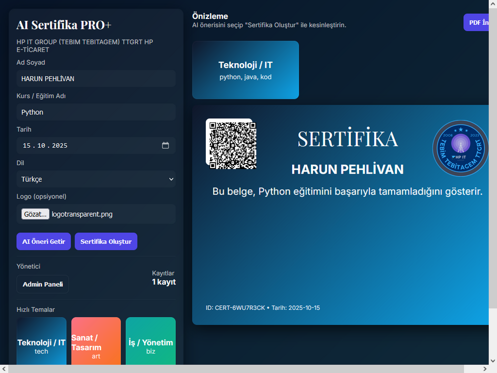AI Sertifika PRO+