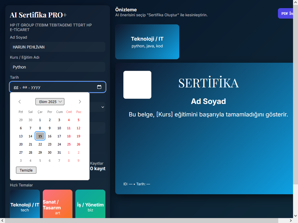 AI Sertifika PRO+
