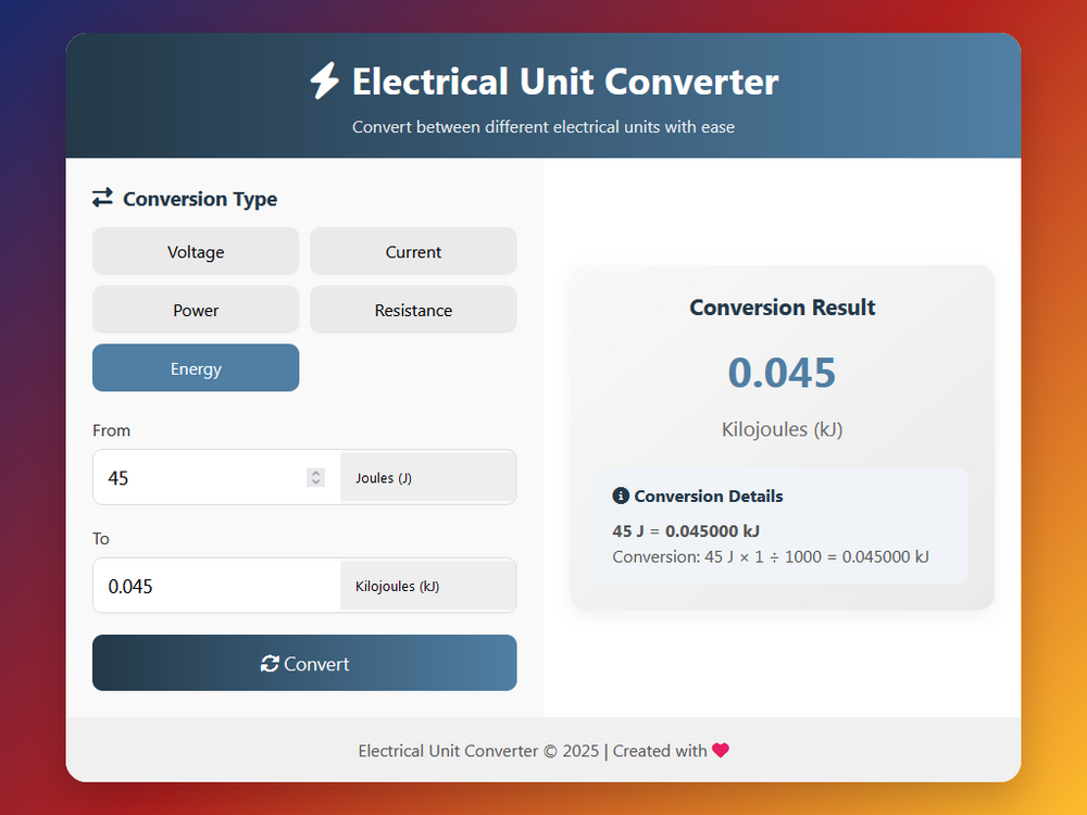  Electrical Unit Converter