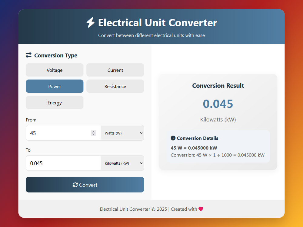  Electrical Unit Converter