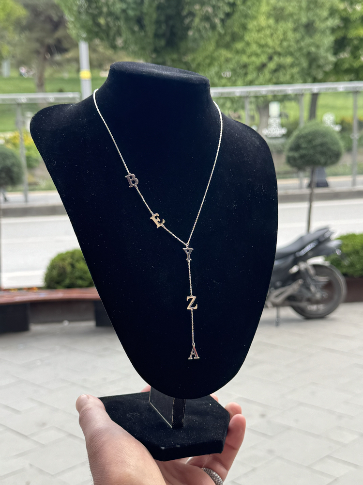 Orjinal 925 Ayar Gümüş İsim Yazılı “Y” Kolye