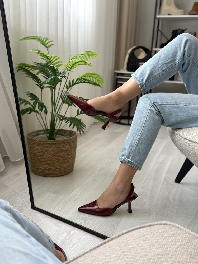 Zara kadın bordo ayakkabı 