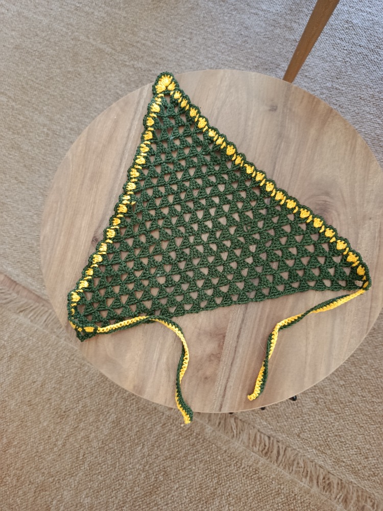 Koyu Yeşil ve Sarı Bandana