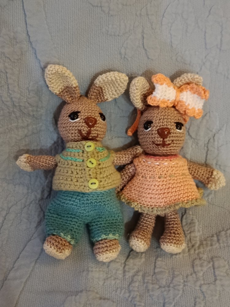 tavşan çift amigurumi