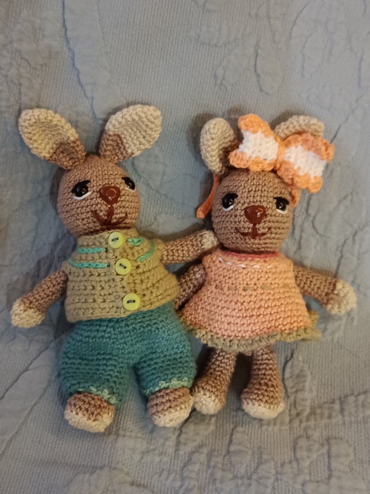 tavşan çift amigurumi
