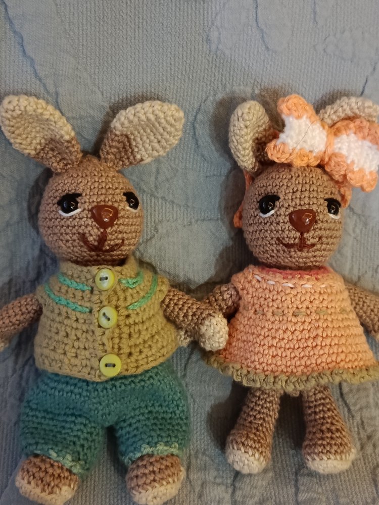 tavşan çift amigurumi
