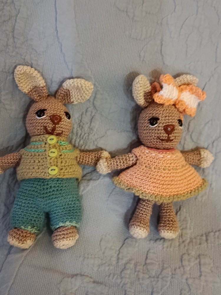 tavşan çift amigurumi