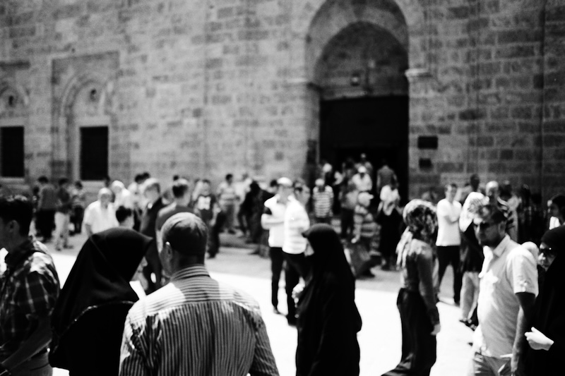 People in Bursa Grand Mosque