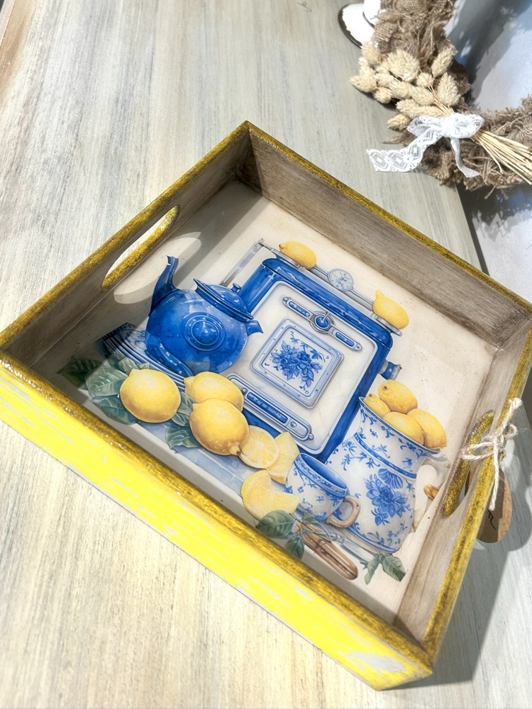 Lemon Blue Mini Tepsi