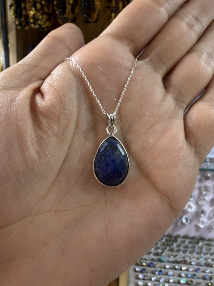 Lapis Lazuli Taşlı Gümüş Kolye
