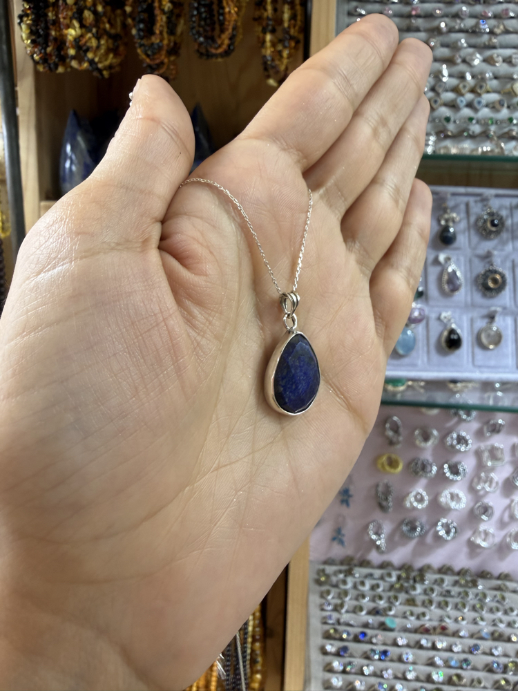 Lapis Lazuli Taşlı Gümüş Kolye