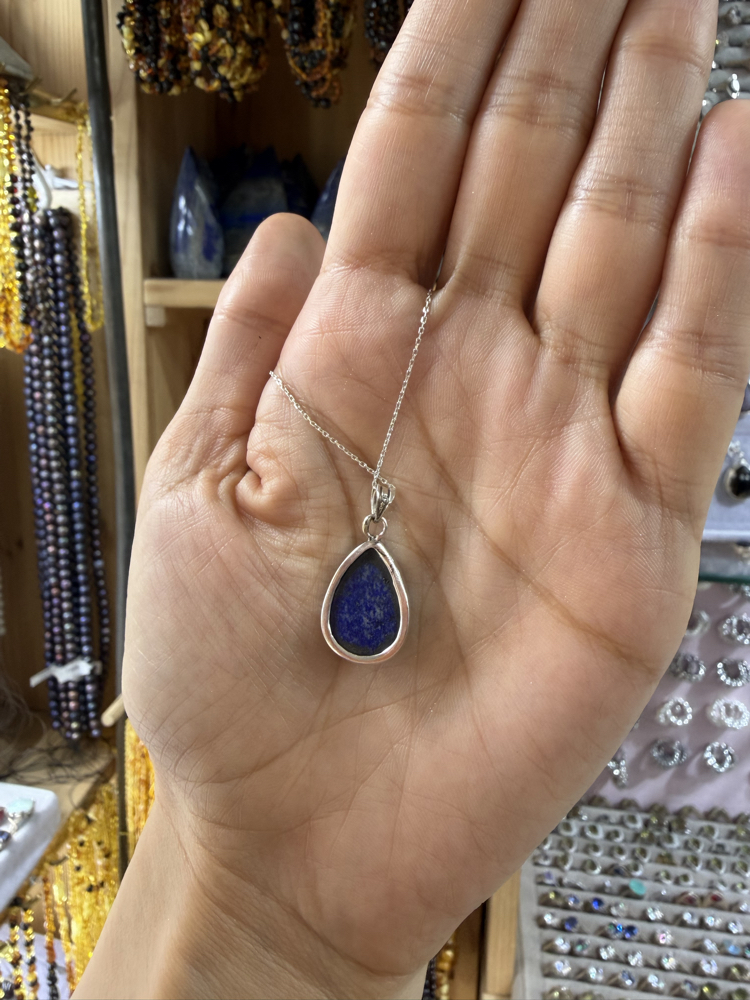 Lapis Lazuli Taşlı Gümüş Kolye