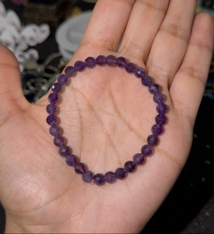 Ametist Taşlı 5 mm Bileklik