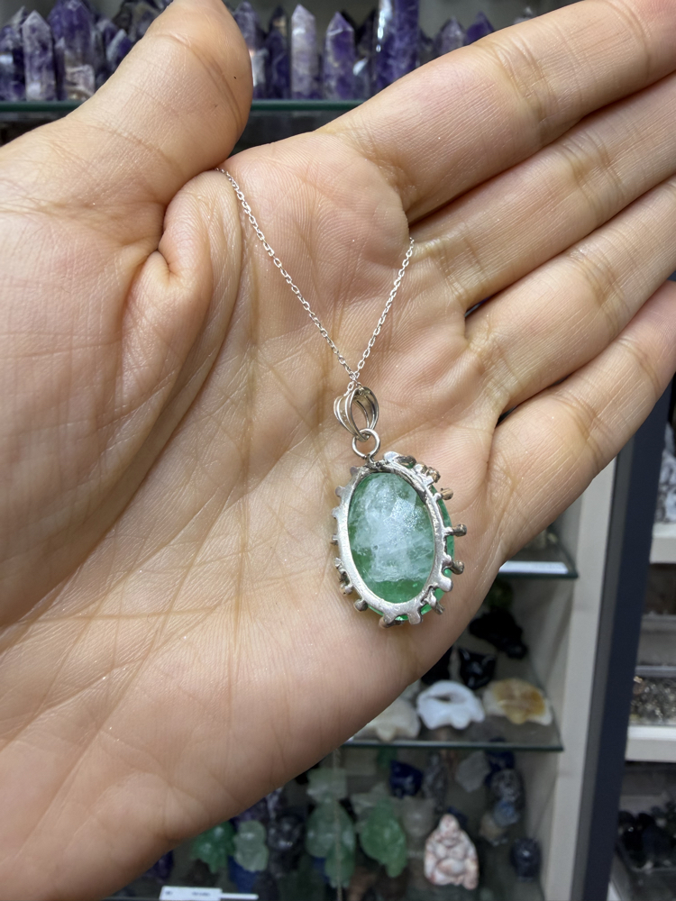Paraiba Taşlı Gümüş kolye