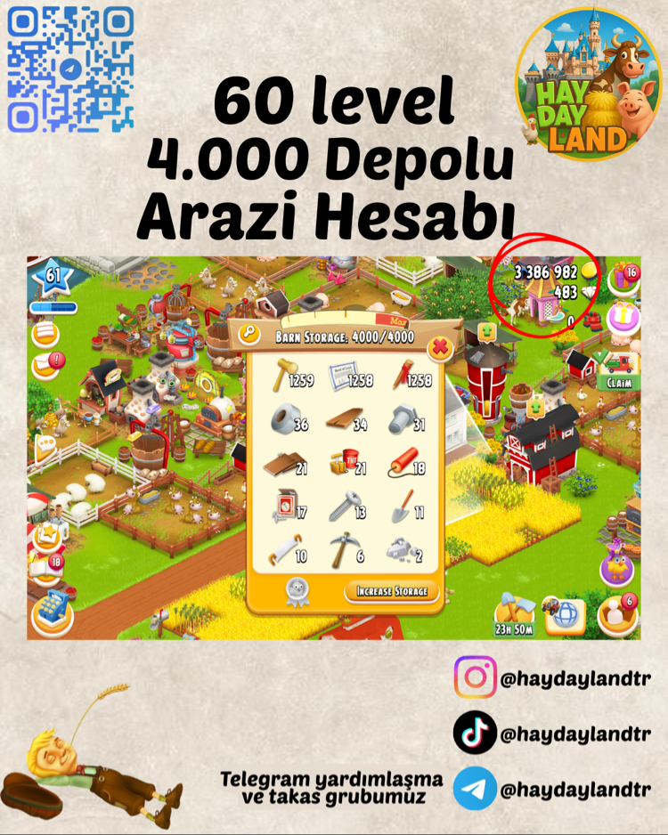 60+ LEVEL 4000 ARAZİ MALZEMESİ DOLU HESAP