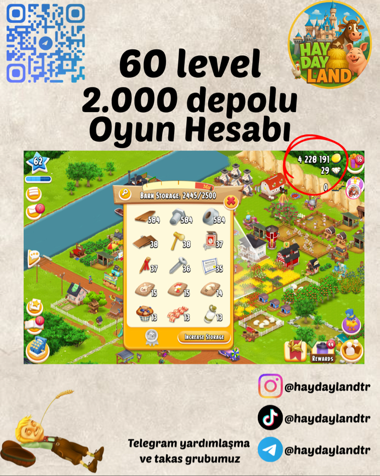 60 LEVEL 2400+ MALZEME DOLU HESAP