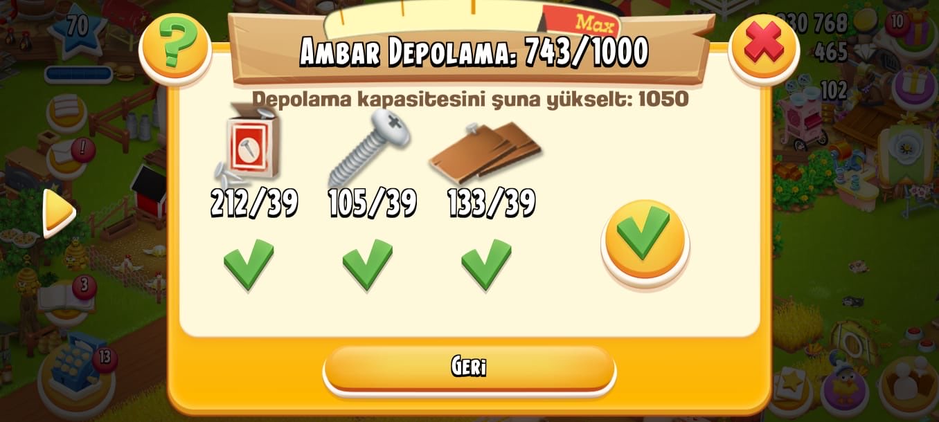 ⭐ GARANTİLİ⭐70 LEVEL 3000 AĞIL 1000 AMBAR ARAZİSİ AÇIK OYUN 