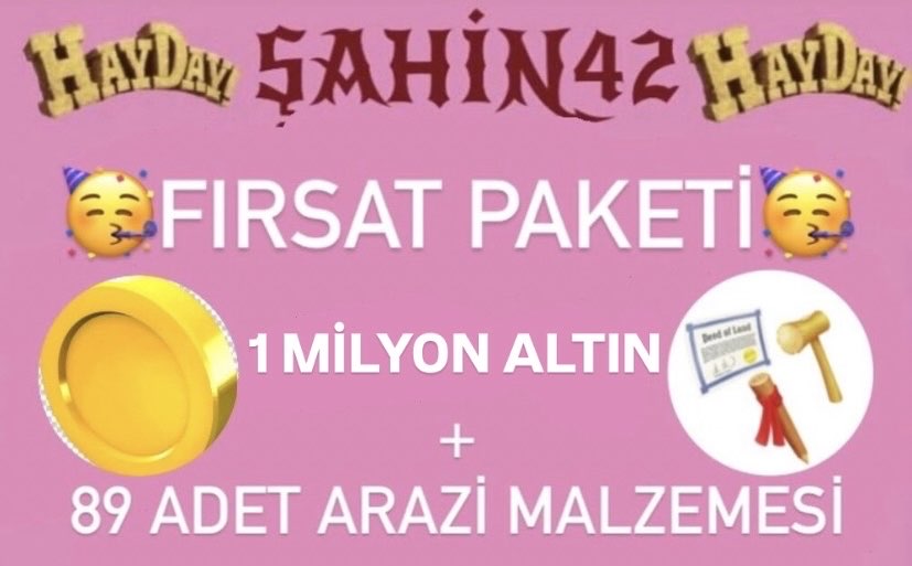 1 MİLYON ALTIN + 89 ARAZİ (40+ SEVİYE VE AĞILDA 200 BOŞLUK ŞARTTIR)