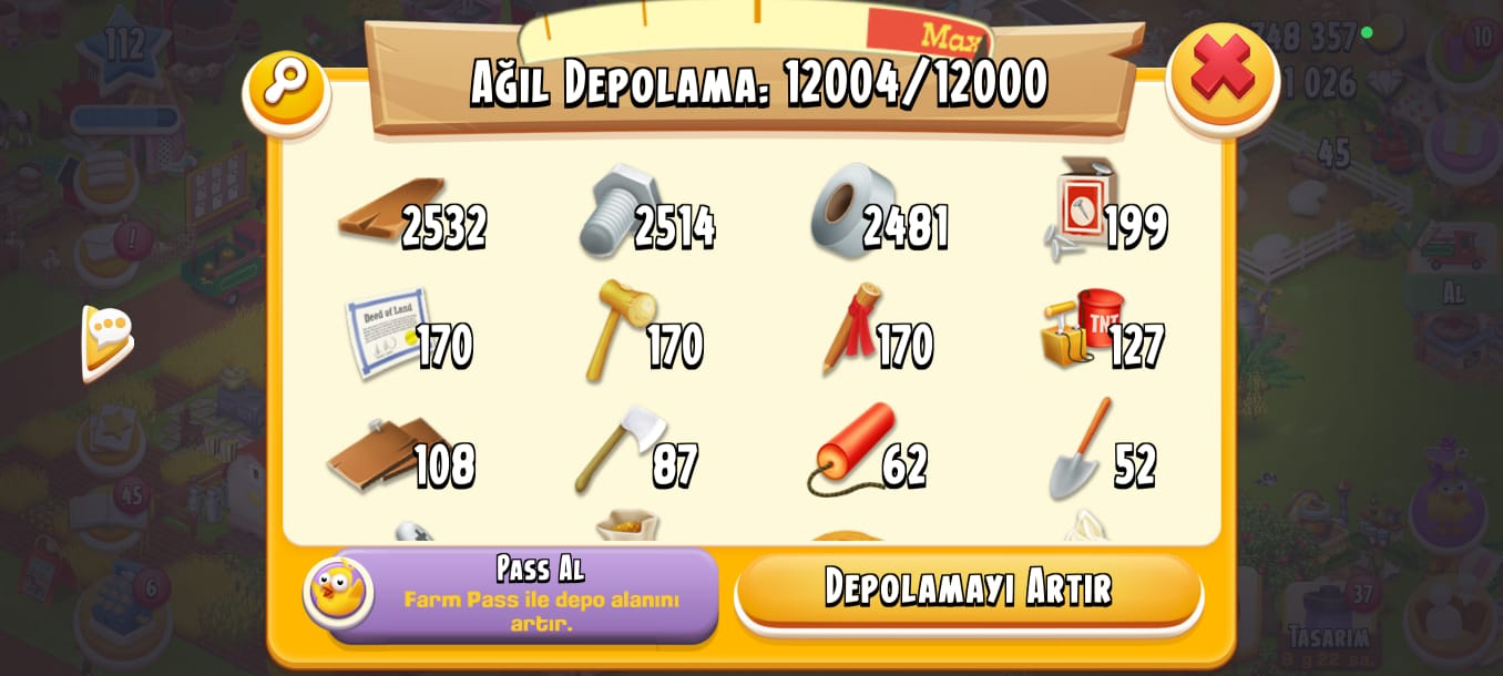 112 LEVEL 12000 AĞIL HESABI 