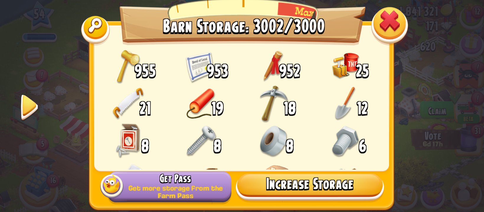 50 LVL 3000 DEPOLU İÇİ ARAZİ MALZEMESİ DOLU HESAP 