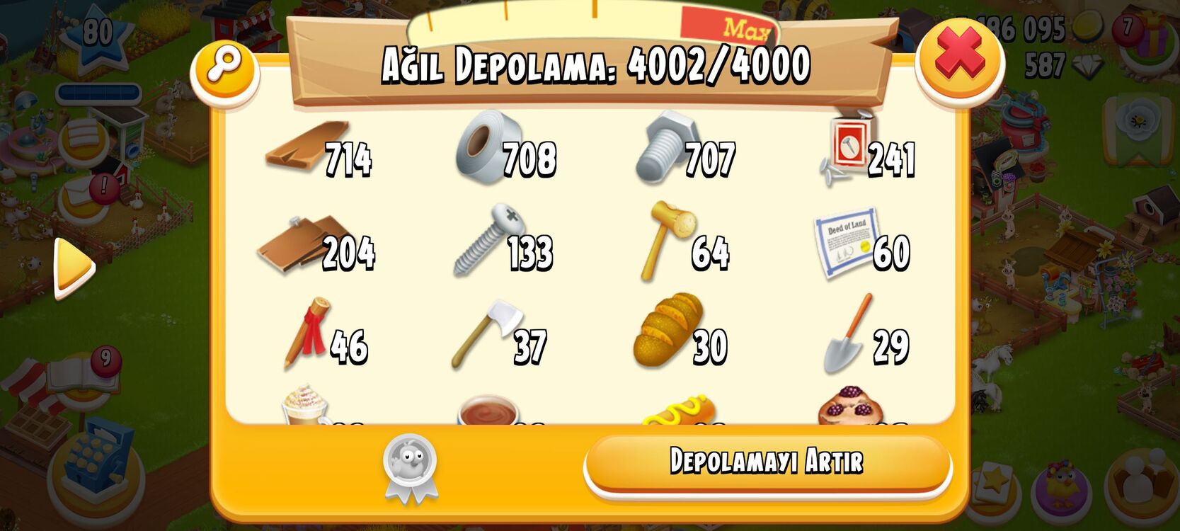 80 LVL 4000 AGİL 1000 AMBAR İÇİ DOLU OYUN 