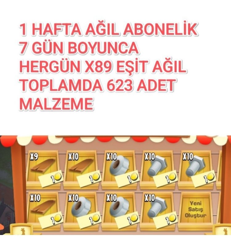 1 haftalık ağıl aboneliği